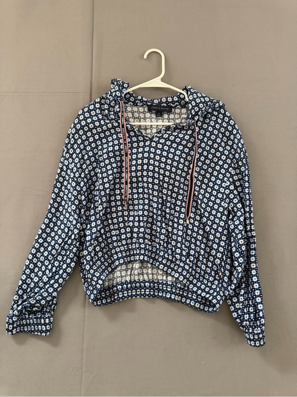 Tommy Hilfiger Navy Floral Hooded Pullover